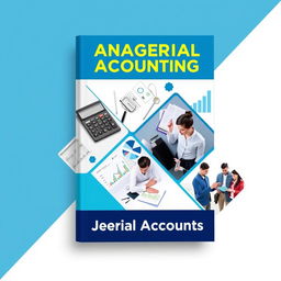 A visually engaging module cover for managerial accounting, featuring key elements like graphs, financial statements, and charts that represent cost analysis and budgeting