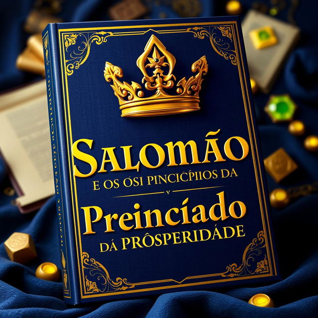 A 3D cover design for an ebook titled 'Salomão e Os Princípios da Prosperidade'