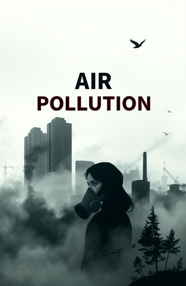 A visually striking book cover design focused on the theme of air pollution