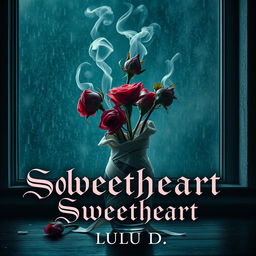 An intriguing book cover titled 'Stolen Sweetheart' with the author name 'Lulu D', characterized by a dark and surreal atmosphere