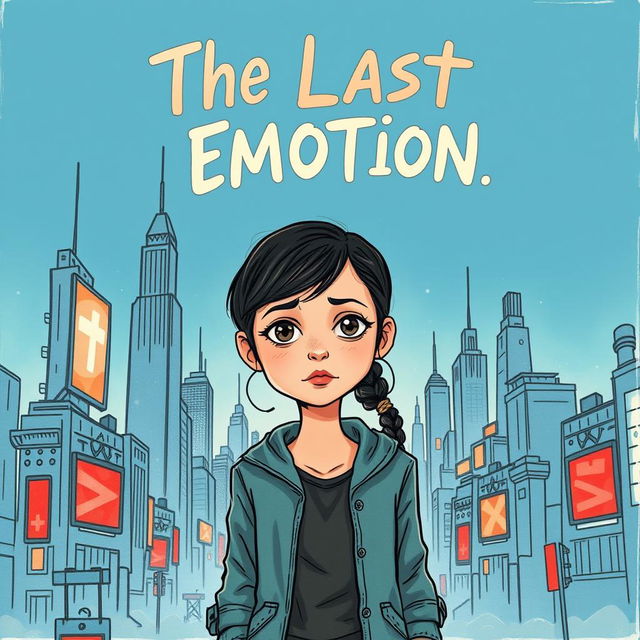 A hand-drawn book cover for the novel 'The Last Emotion'