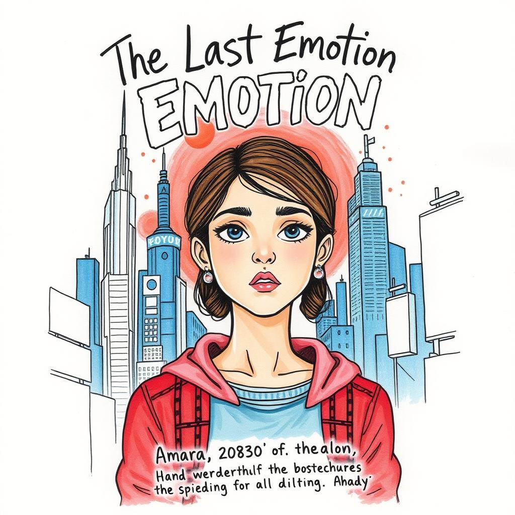 A hand-drawn book cover for the novel 'The Last Emotion'