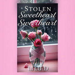A charming book cover titled 'Stolen Sweetheart' featuring the author 'Lulu D', designed with a soft, pink theme that contrasts beautifully with the somber elements