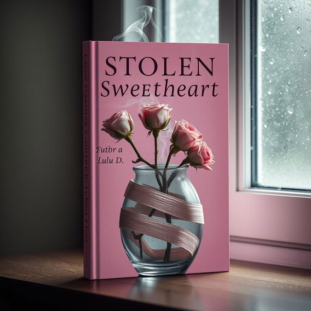 A charming book cover titled 'Stolen Sweetheart' featuring the author 'Lulu D', designed with a soft, pink theme that contrasts beautifully with the somber elements