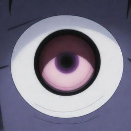 Uchiha Sasuke, in the disturbed cityscape, activates his Rinnegan, a complex eye pattern giving him an even more formidable appearance, ready to stand against the nine-tailed fox.