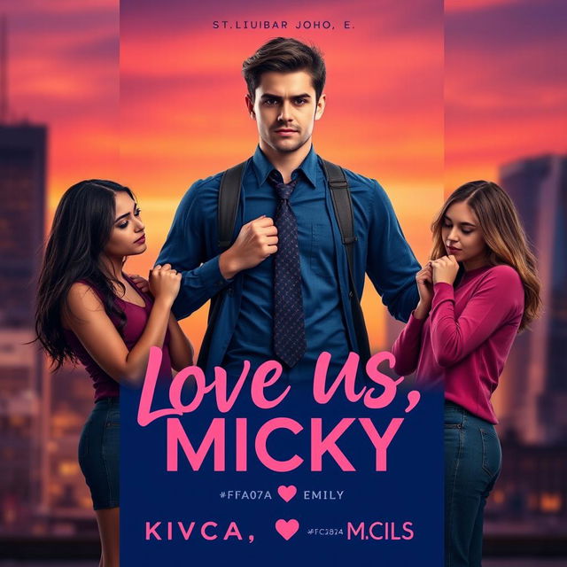 A book cover design titled 'Love Us, Micky'