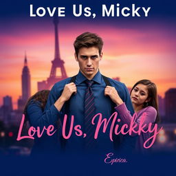 Cover image for a book titled 'Love Us, Micky', featuring a central figure named Micky, a young tall handsome college student
