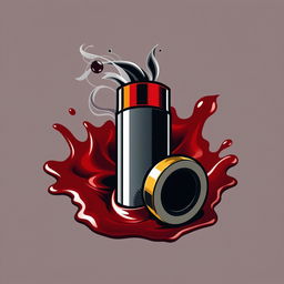 A striking logo design featuring a large shotgun shell as the central element