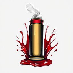 A striking logo design featuring a large shotgun shell as the central element