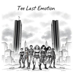 A professional hand-drawn illustration for a dystopian novel titled 'The Last Emotion'