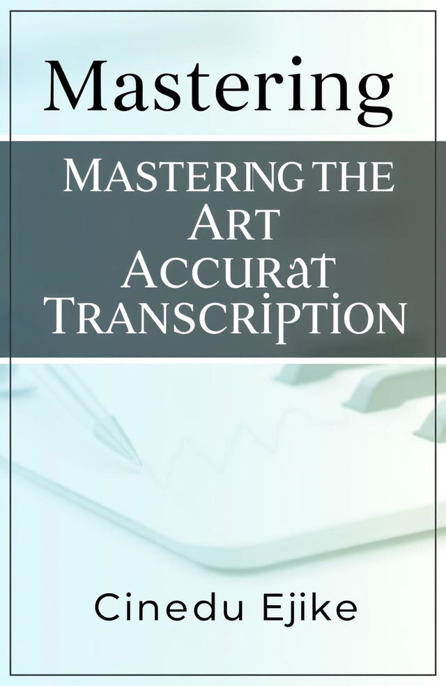 A professionally designed ebook cover for 'Mastering The Art Of Accurate Transcription' written by Chinedu Ejike