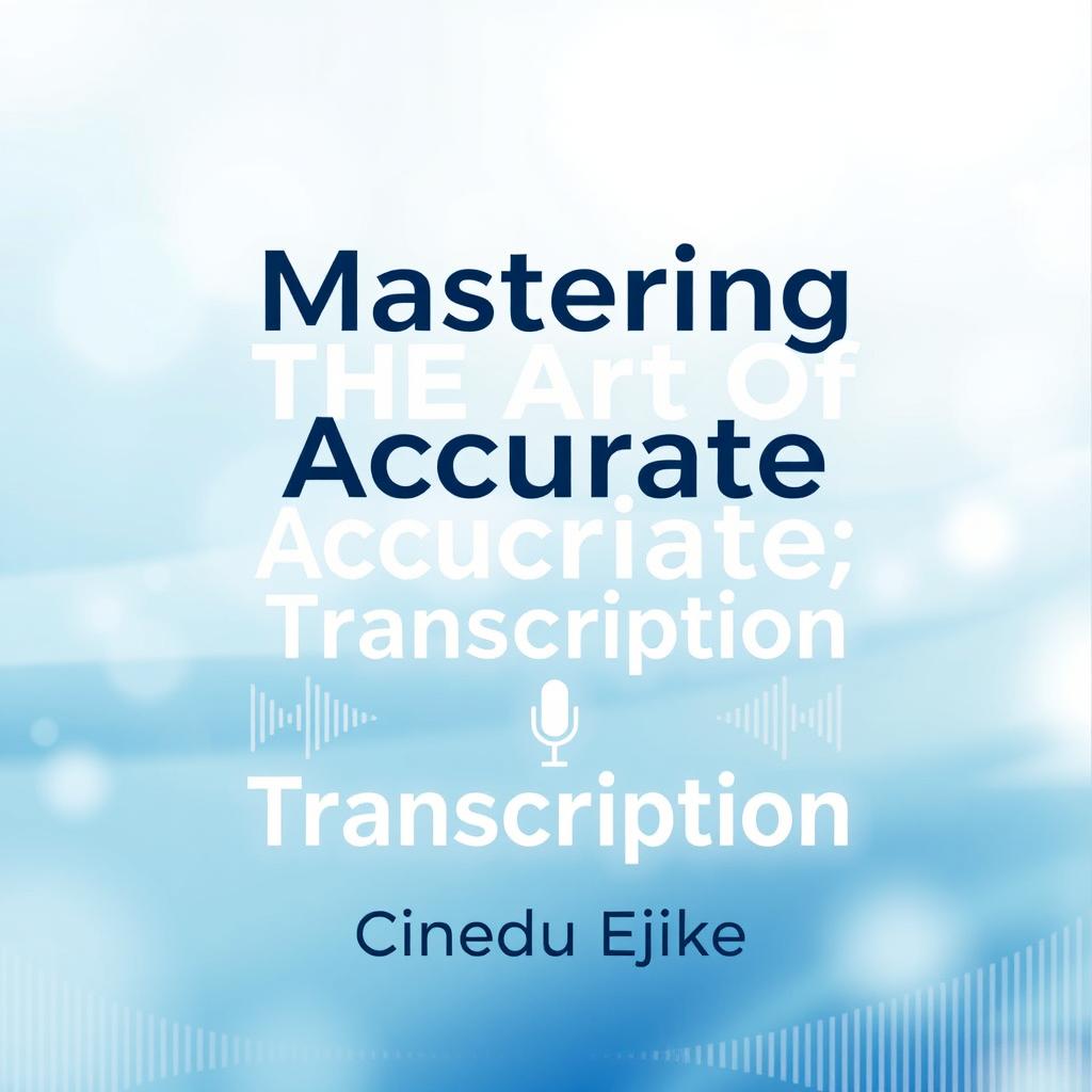 A high-quality ebook cover design for 'Mastering The Art Of Accurate Transcription' authored by Chinedu Ejike