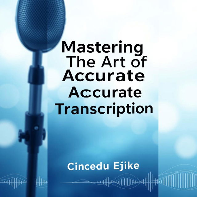 A high-quality ebook cover design for 'Mastering The Art Of Accurate Transcription' authored by Chinedu Ejike