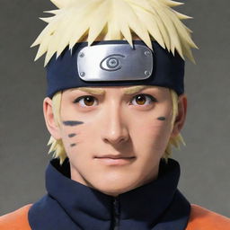 Create an image of the anime character Naruto in his Sannin mode. He should have toad-like features, with enlarged eyes and markings like in the Naruto anime series.