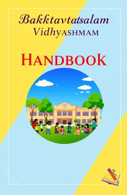A beautifully designed school handbook cover for 'Bhaktavatsalam Vidhyashram'