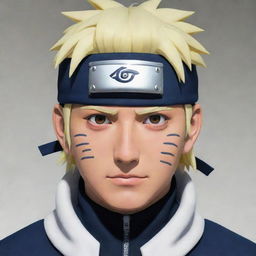 Create an image of the anime character Naruto in his Sannin mode. He should have toad-like features, with enlarged eyes and markings like in the Naruto anime series.