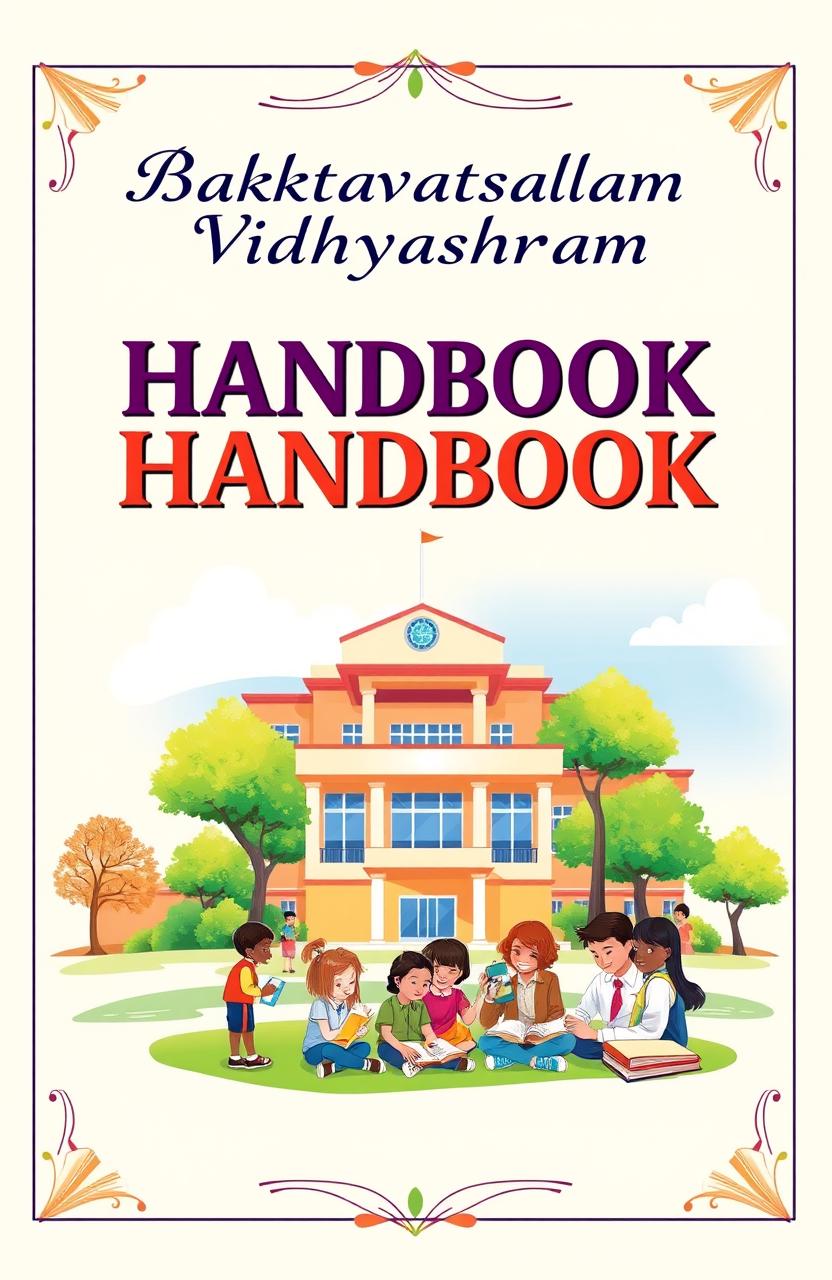 A beautifully designed school handbook cover for 'Bhaktavatsalam Vidhyashram'