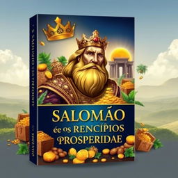A visually appealing ebook cover design for the title 'Salomão e os Princípios da Prosperidade'