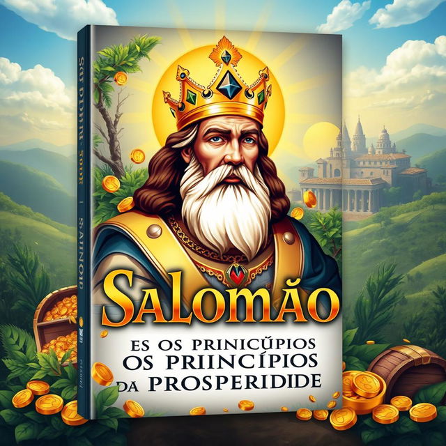 A visually appealing ebook cover design for the title 'Salomão e os Princípios da Prosperidade'