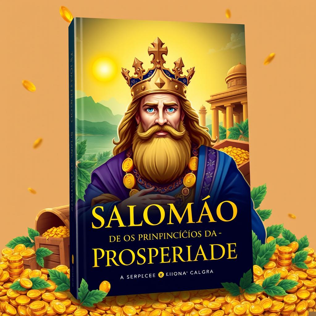 A visually appealing ebook cover design for the title 'Salomão e os Princípios da Prosperidade'