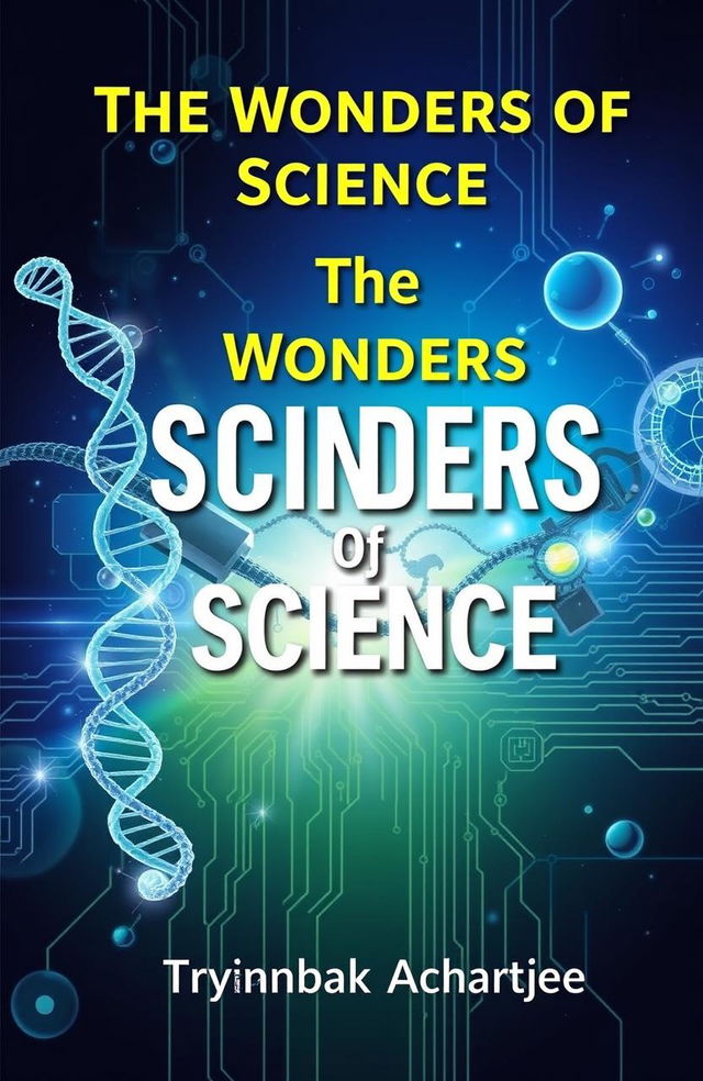 A captivating book cover design for 'The Wonders Of Science', authored by 'Tryambak Acharjee'