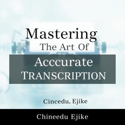 A professionally designed eBook cover for 'Mastering The Art Of Accurate Transcription' by Chinedu Ejike