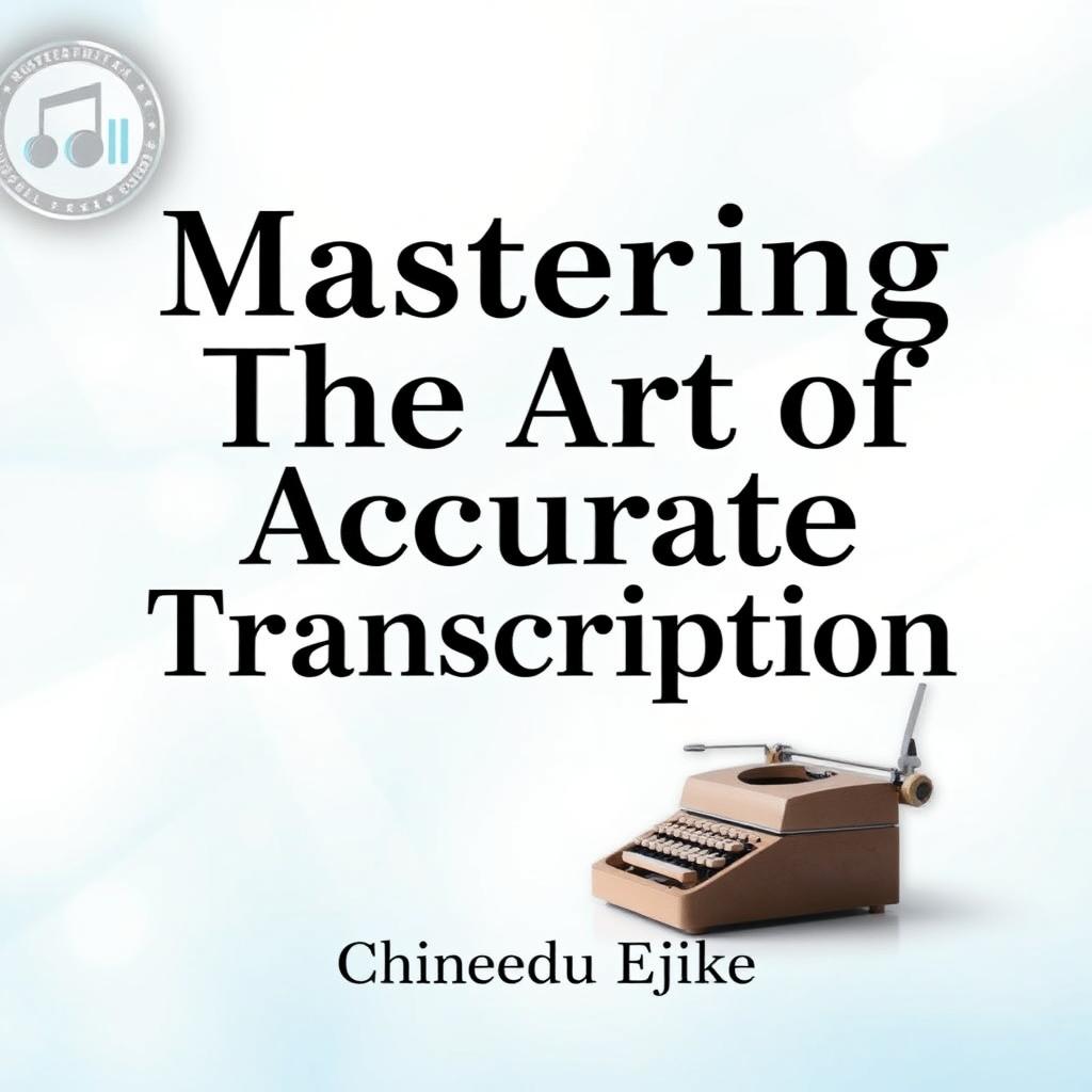 A professionally designed eBook cover for 'Mastering The Art Of Accurate Transcription' by Chinedu Ejike