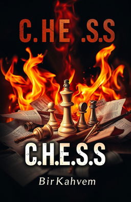 A dynamic and intense book cover design for the novel 'C