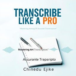 An ebook cover design featuring the title "TRANSCRIBE LIKE A PRO" prominently at the top, with the subtitle "Mastering The Art Of Accurate Transcription" beneath it