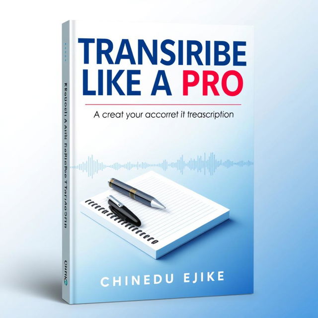 An ebook cover design featuring the title "TRANSCRIBE LIKE A PRO" prominently at the top, with the subtitle "Mastering The Art Of Accurate Transcription" beneath it