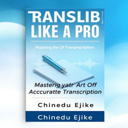 An ebook cover design featuring the title "TRANSCRIBE LIKE A PRO" prominently at the top, with the subtitle "Mastering The Art Of Accurate Transcription" beneath it