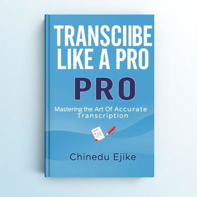 An ebook cover design featuring the title 'TRANSCRIBE LIKE A PRO' in bold, modern typography