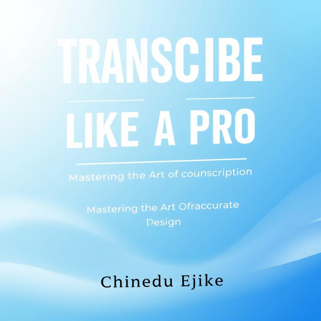 An ebook cover design featuring the title 'TRANSCRIBE LIKE A PRO' in bold, modern typography