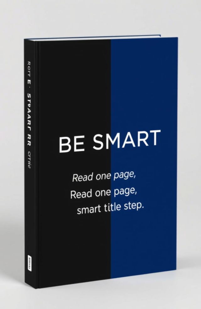 Book cover design for 'BE SMART', featuring a striking vertical split design where one half is solid black and the other half is a rich dark blue