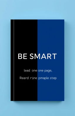 Book cover design for 'BE SMART', featuring a striking vertical split design where one half is solid black and the other half is a rich dark blue