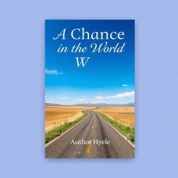 A book cover design featuring a vast, open landscape under a bright blue sky