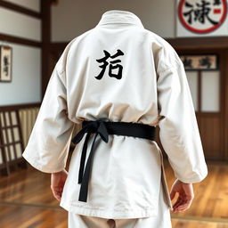 A detailed design of a karate gi jacket featuring traditional elements