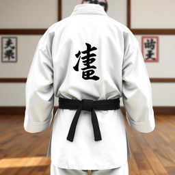 A detailed design of a karate gi jacket featuring traditional elements