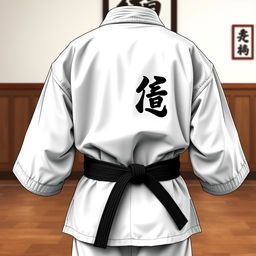 A detailed design of a karate gi jacket featuring traditional elements