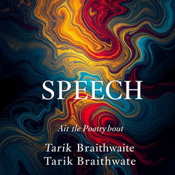 A visually stunning cover for a poetry book titled 'SPEECH' by Tarik Braithwaite