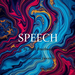 A visually stunning cover for a poetry book titled 'SPEECH' by Tarik Braithwaite