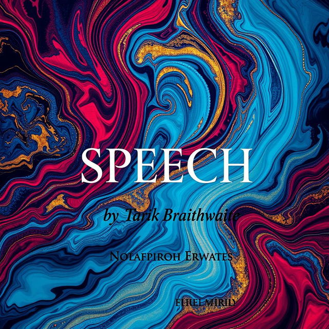 A visually stunning cover for a poetry book titled 'SPEECH' by Tarik Braithwaite