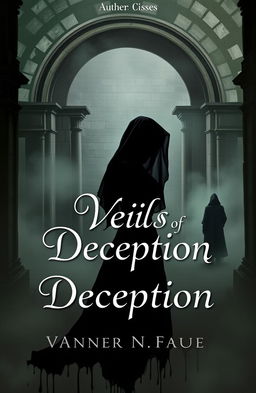 A book cover design for 'Veils of Deception