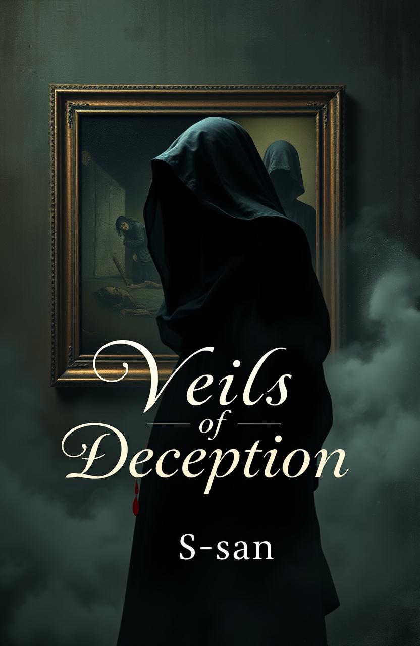 A professional book cover design for 'Veils of Deception'