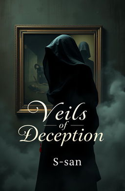 A professional book cover design for 'Veils of Deception'