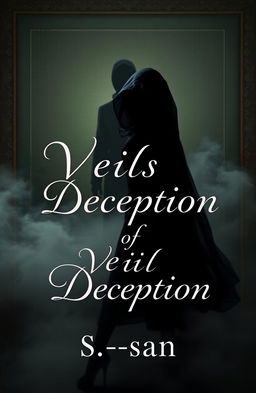 A professional book cover design for 'Veils of Deception'