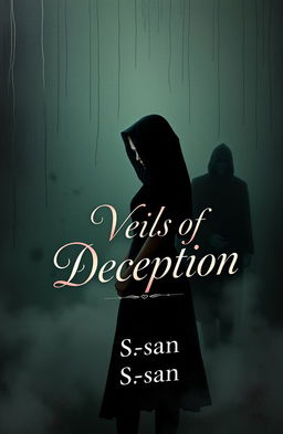 A standalone professional book cover design for 'Veils of Deception'