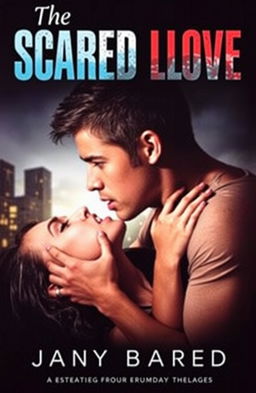 A dramatic book cover featuring the title 'The Scared Love' in bold, eye-catching letters centered at the top