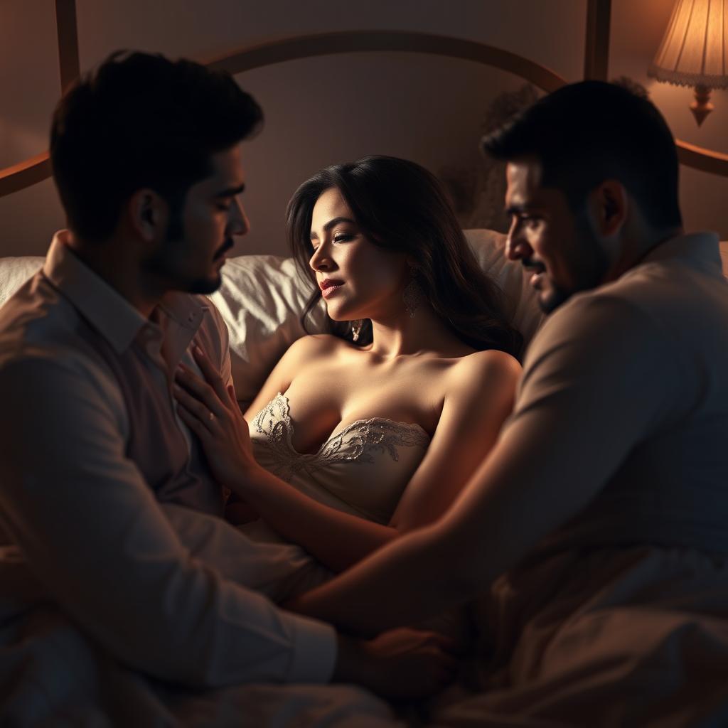 An artistic and sensual portrayal of a mature scene with Kriti Sanon in an intimate setting