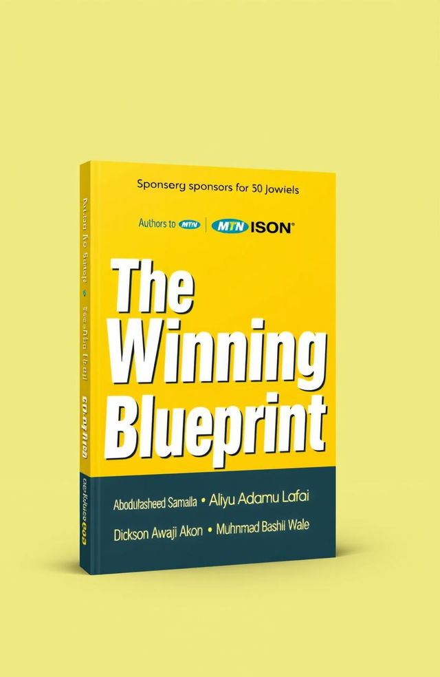 A book cover design titled 'The Winning Blueprint', featuring a vibrant yellow background